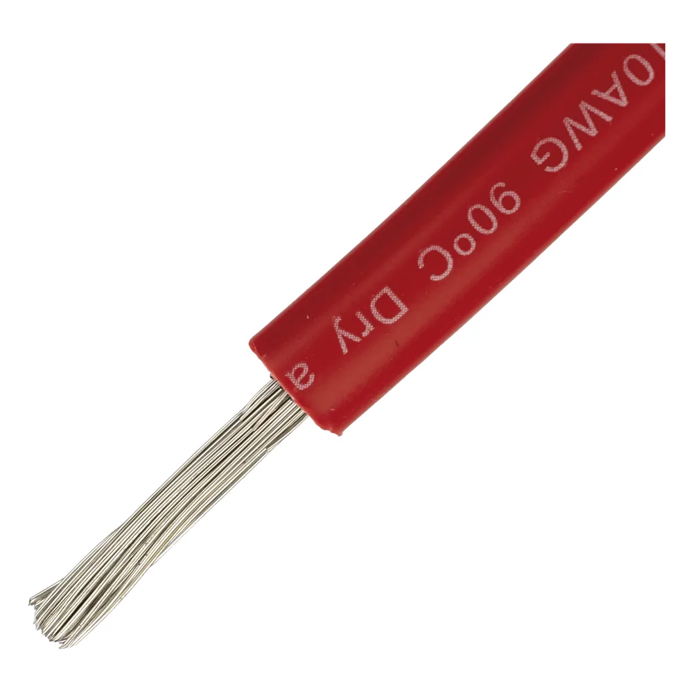 Cable Fotovoltaico Rojo / Cobre Estañado / 6 mm² (10 AWG) / 2000V / Rollo 50m / UL 4703 y TUV – vista 4