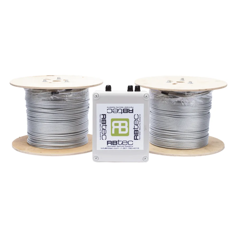 Cable Sensor Perimetral IRONCLAD / 610 m (2,000 ft) / 2 Zonas / Cerca Ciclónica / Sin Falsas Alarmas por Viento / Tarjeta LPU400 / Calibración por Software