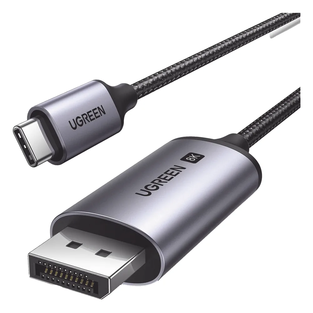 Cable USB-C a DP 1.4 | 3 Metros (9.84 Pies) | Compatible con Thunderbolt 3 & 4 | 8K@60Hz | 4K@240Hz | HDR10+ | eARC | DTS | 3D | ALLM | VRR | | FreeSync G-Sync | Caja de Aluminio | Nylon Trenzado | Conector Niquelado | Blindaje Multicapa