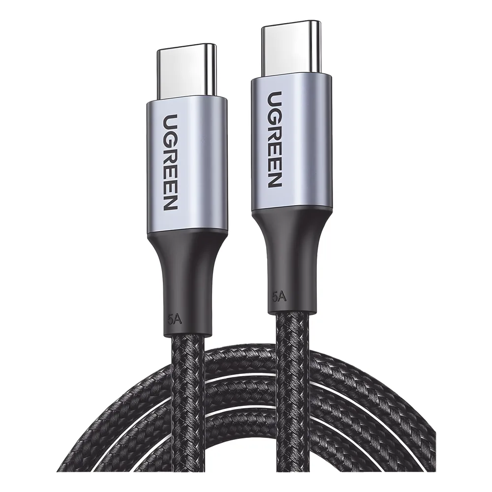 Cable USB-C a USB-C | 3 Metros | Carga Rápida de hasta 100W | Transferencia de datos 480 Mbps | PD3.0 | QC4.0/3.0/2.0 | FPC | AFC | Protección Integrada| Caja de Aluminio | Nylon Trenzado | Amplia Compatibilidad | Color Negro.