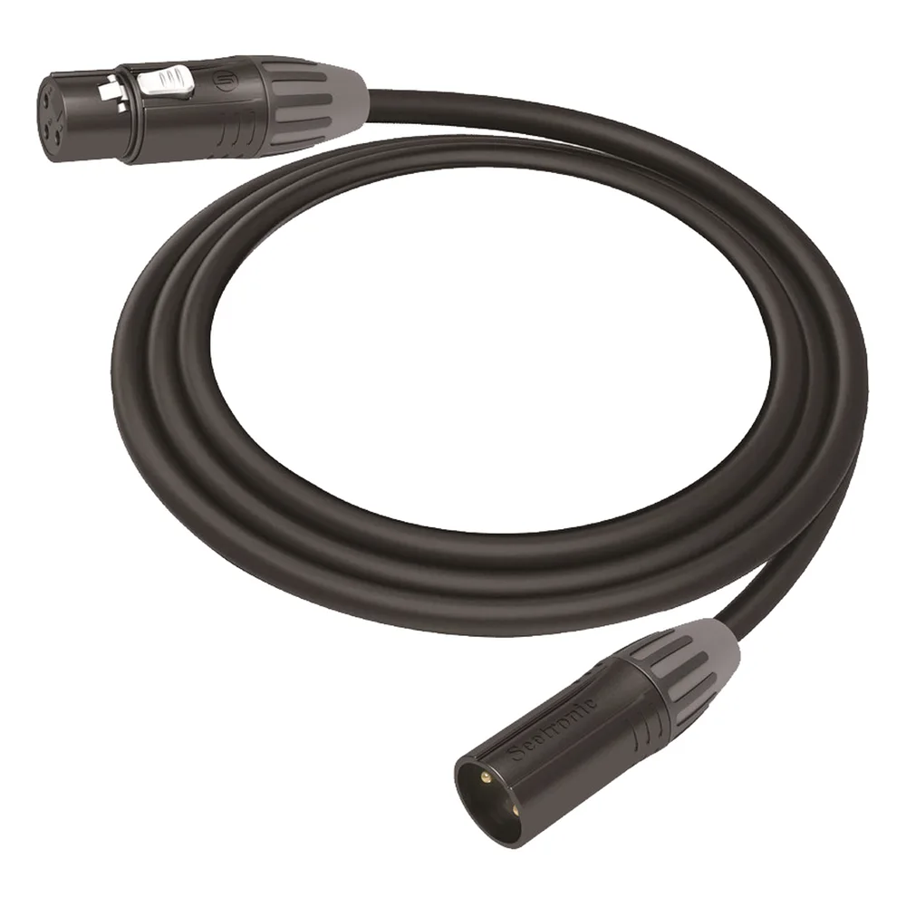 Cable XLR | 3 polos | Conector Hembra-Macho | Serie M | Carcasa Negra | Contactos Dorados | Ideal para Microfonía | Longitud 10m