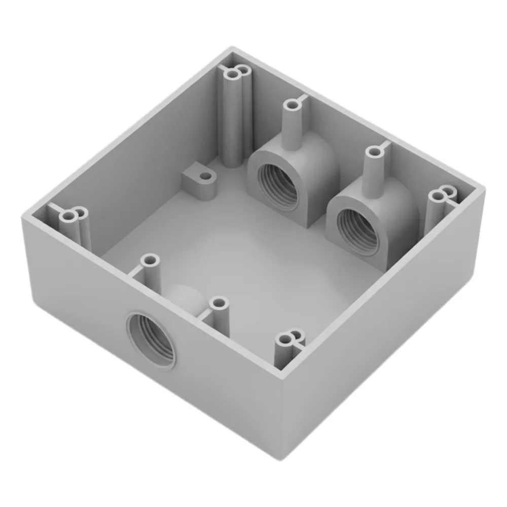 Caja Condulet Cuadrada de 3/4" (19.05 mm)/ 3 Bocas (2 Arriba-1 Abajo) / A Prueba de Intemperie.