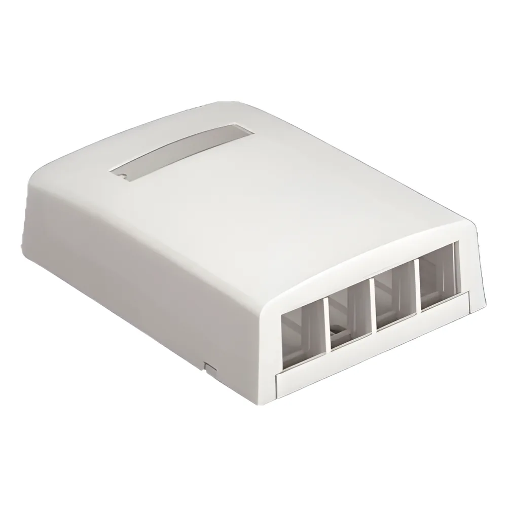 Caja de Montaje en Superficie, Para 4 Módulos Keystone, Color Blanco