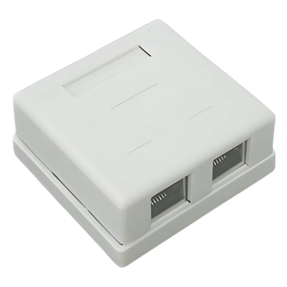 Caja de Pared con 2 Puertos, Incluye 2 Jacks STP Cat5e Keystone