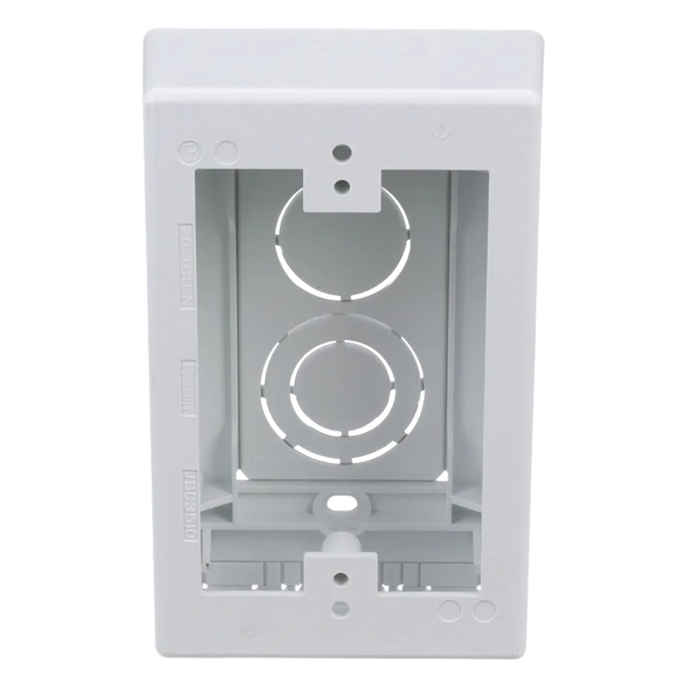 Caja de Pared Superficial, Uso Universal con Placas de Pared, con Cinta Adhesiva, Color Blanco