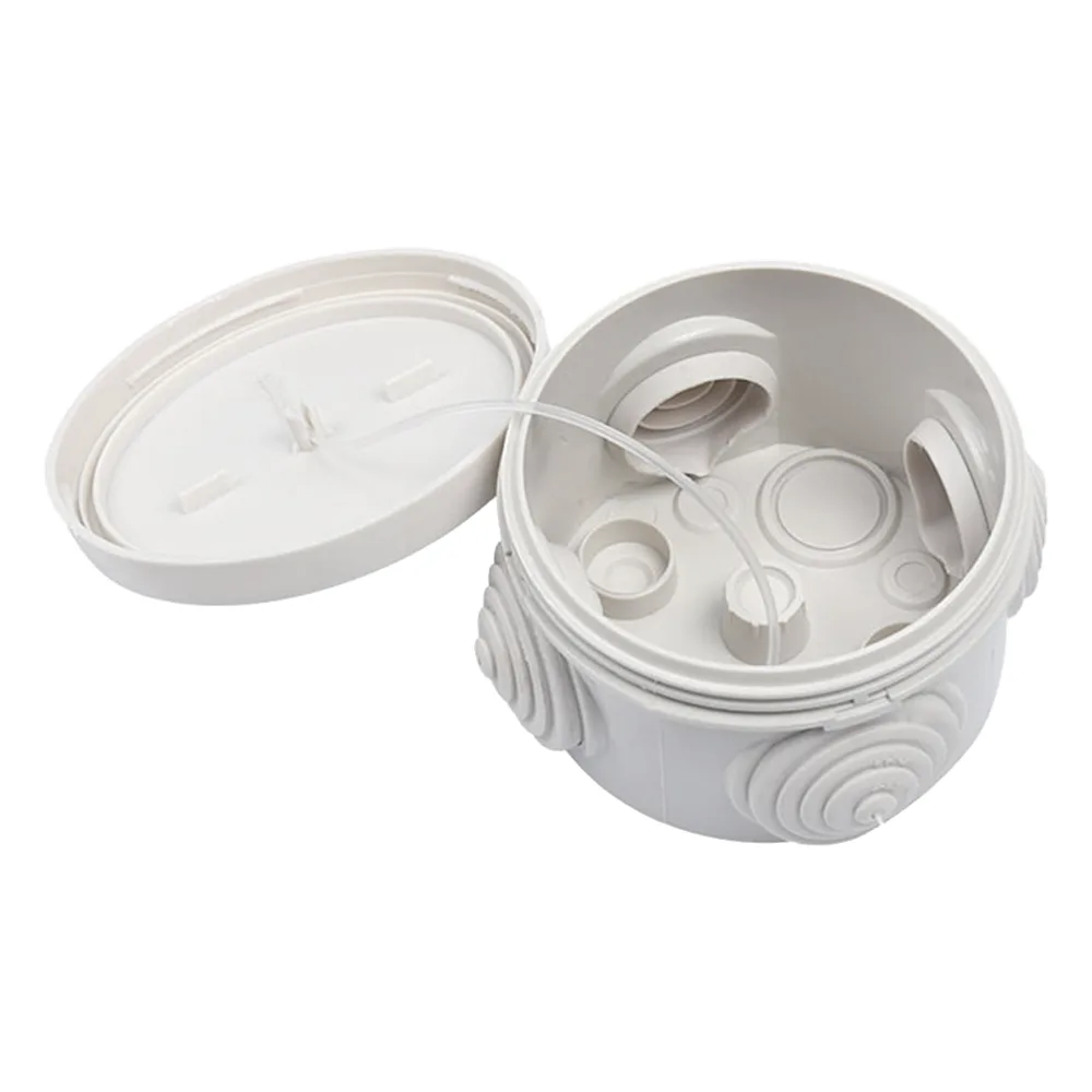 Caja Derivación-Conexión de Plástico Circular con 4 Glándulas de Goma (70 diámetro X 48 alto mm). Para Instalaciones Comerciales,  Residenciales e Industriales. Cerrado a Presión. – vista 2