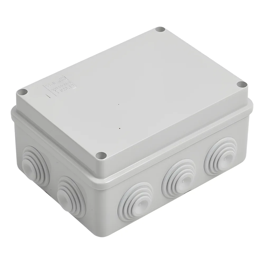 Caja Estanca de PVC Para Derivación y Conexión, 10 Entradas, Tapa Atornillada, 150x110x70 mm (Área interna), Uso Exterior IP55, Material que no Propaga el Fuego y Libre de Hálogenos