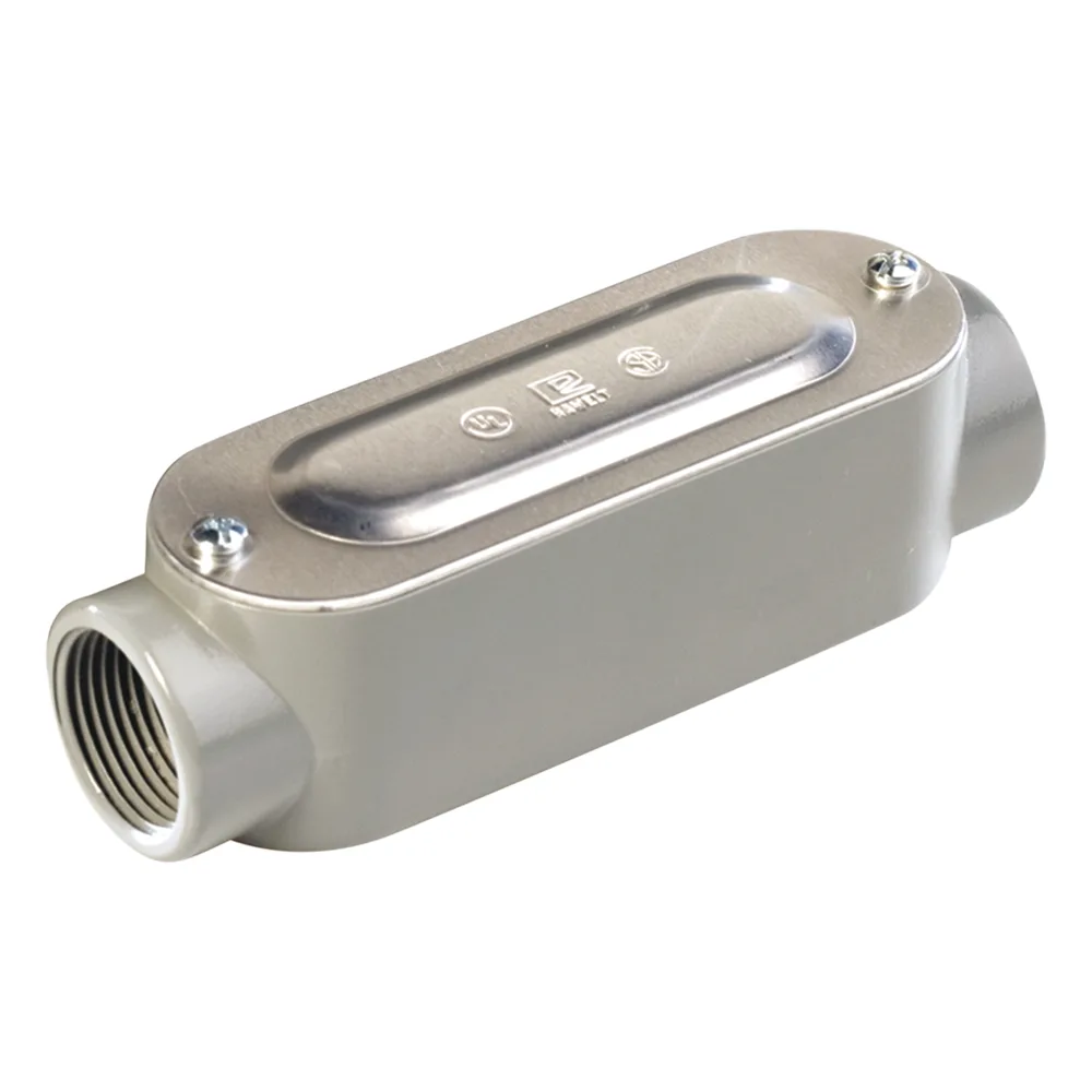 Caja oval roscada tipo C de 1 1/2" (38.1 mm) Incluye tapa y tornillos.