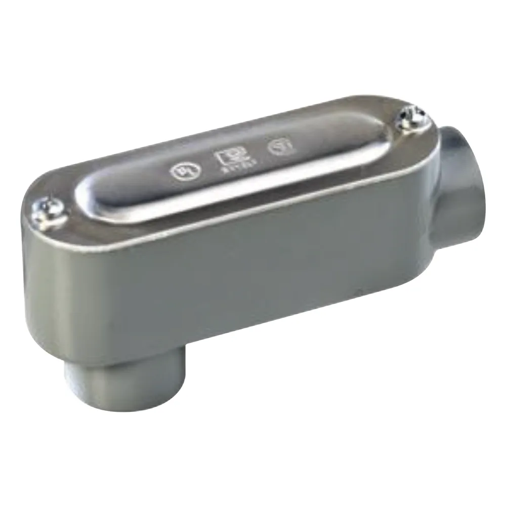 Caja oval roscada tipo LB de 2" (50.8 mm) Incluye tapa y tornillos.