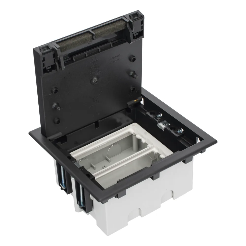 Caja Para Instalación en Piso Falso para Voz, Datos o Contactos Eléctricos / Capacidad para 2 Módulos / Espacio Embellecedor en la Tapa / Profundidad Ajustable de 90 a 120 mm (3.54 a 4.72 pulgadas) / Los Módulos se Adquieren Aparte / (SF210/14CY)