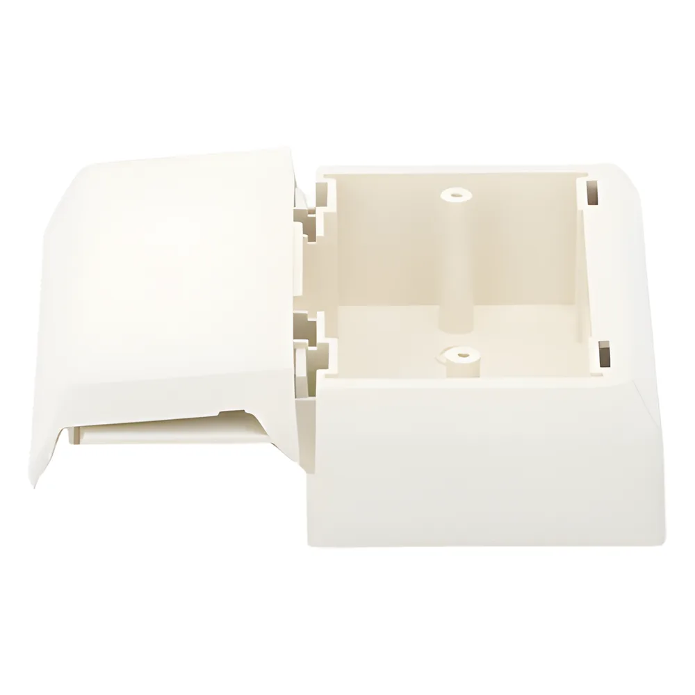 Caja Superficial Con Bisagras de Instalación a Presión, Para Canaletas T45, Material PVC Rígido, Color Blanco Mate – vista 2