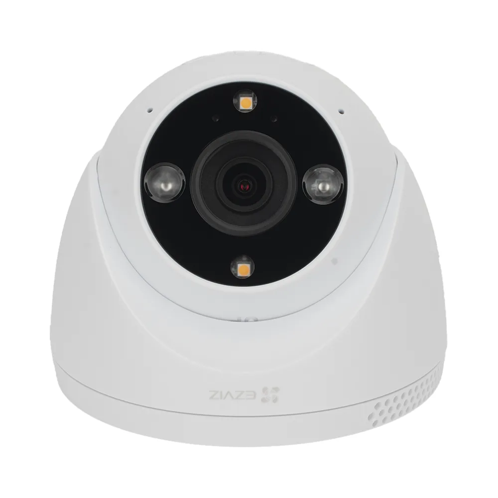 Cámara IP Domo PoE / Resolución 2K  3 Megapixel / Visión Nocturna a Color 30 m / Lente 2.8 mm 106° / Detección IA Humano/Vehículo / Audio Bidireccional / Defensa Activa con Luz y Sirena / IP67 – vista 3