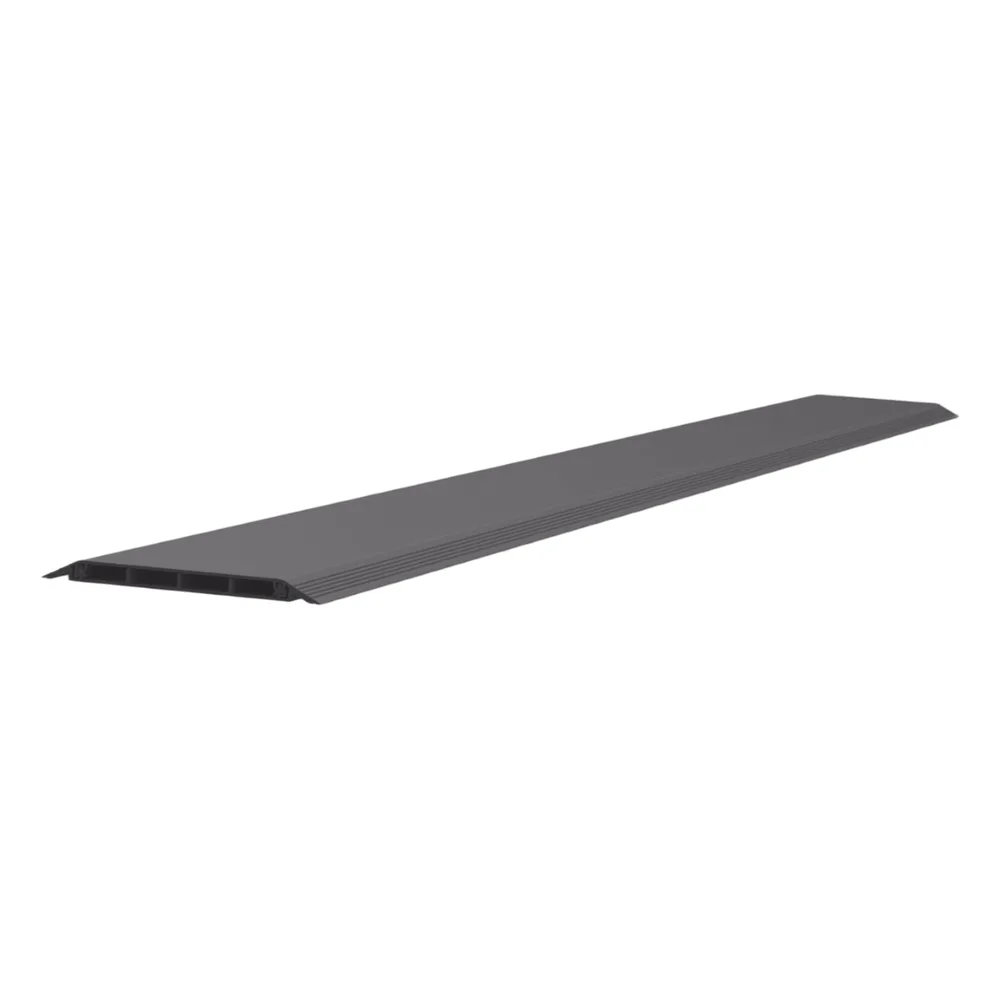 Canaleta de Piso de 4 Vías, Material PVC Rígido, 6 ft de largo, 176 mm de Ancho, Color Negro