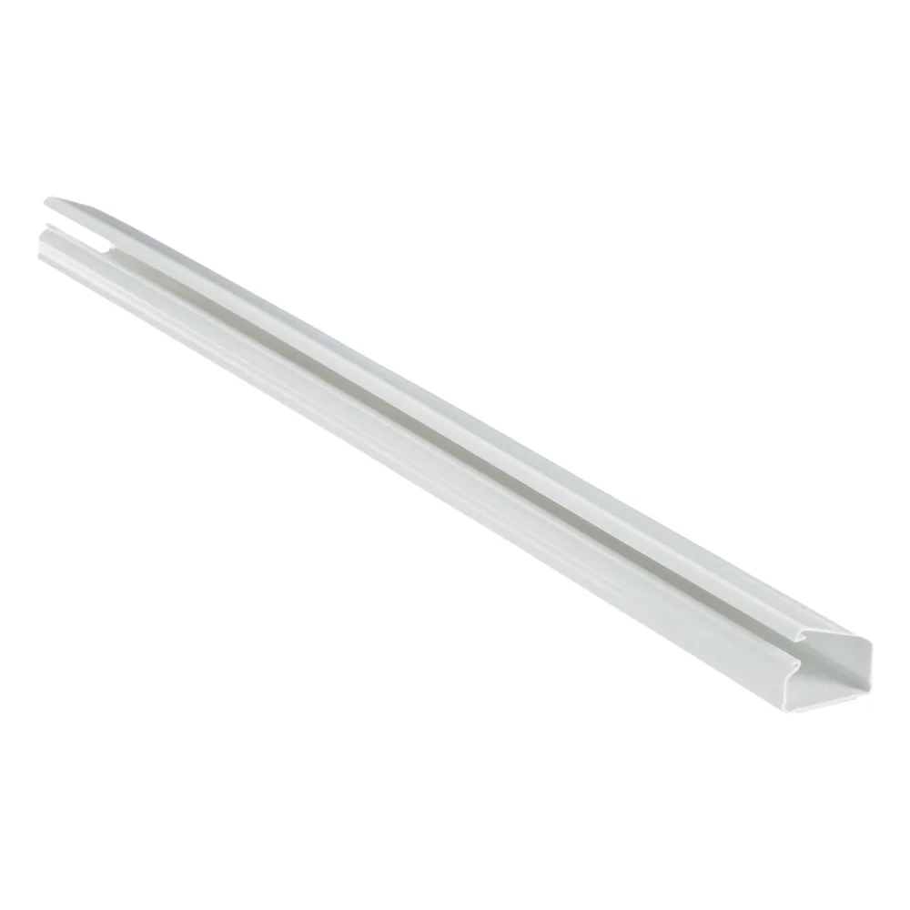 Canaleta LD10 de PVC rígido, con cinta adhesiva para instalación sin herramientas, de 38.4 x 24 x 1828.8 mm, Color Blanco