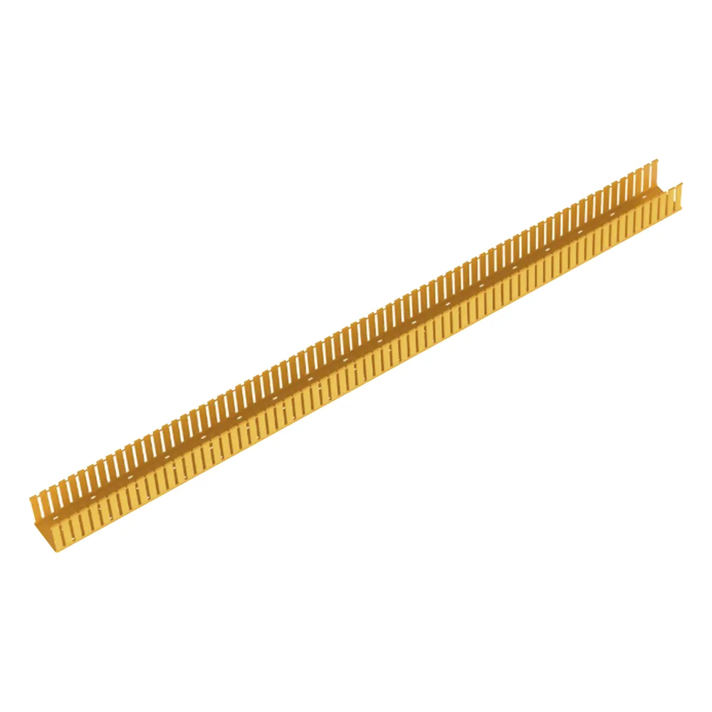 Canaleta Ranurada de PVC sin Tapa, Fiber-Duct™, 4 in de Ancho, 4 in de Alto y 1828.8 mm de Largo, Color Amarillo