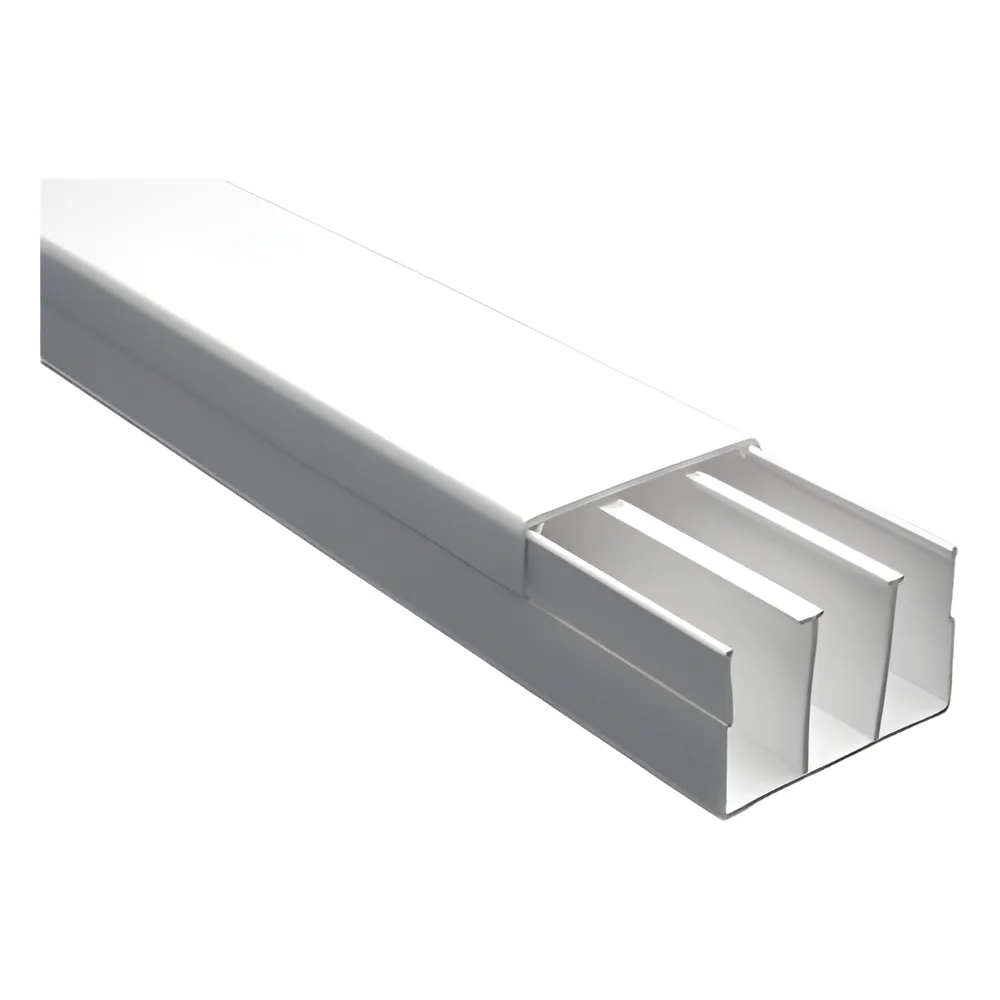 Canaleta sin troquel con tapa color blanco de PVC auto extinguible, 40 x 62 tramo 2.5m (6301-01251)