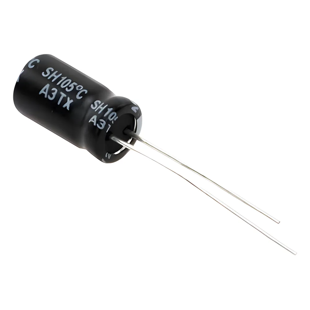 Capacitor Electrolítico en Aluminio, Radial de 220 µFd, 16 Vcc, 105 °C, 6.3 x 11 mm. – vista 3