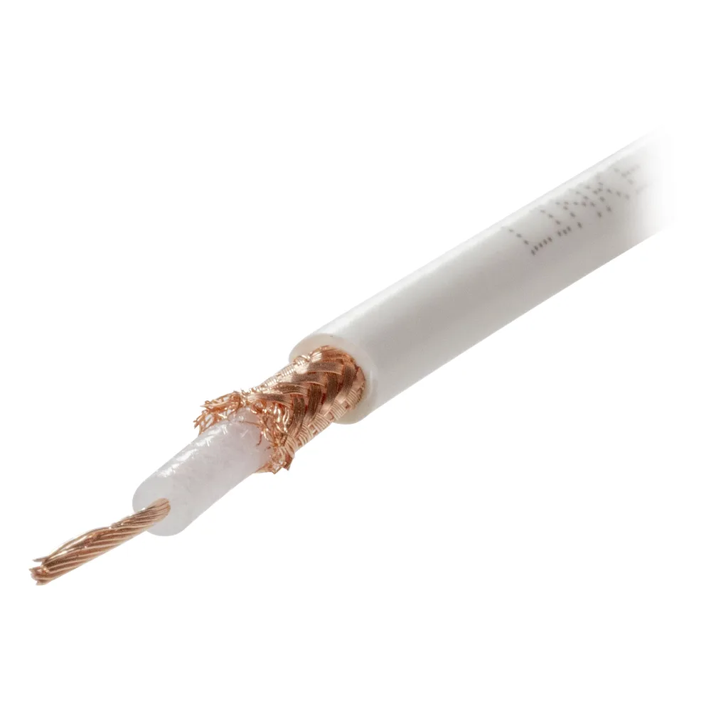Carrete de 100 Metros (328.08 Pies) de Cable Tipo RG58AU, con Forro Blanco