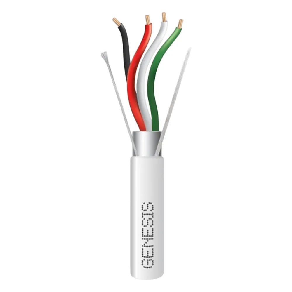 Carrete de 305 Metros (1000 Pies) de Cable / 4x14 AWG / Blindado / Plenum / Color Blanco / para Aplicaciones de Audio, Seguridad y Control