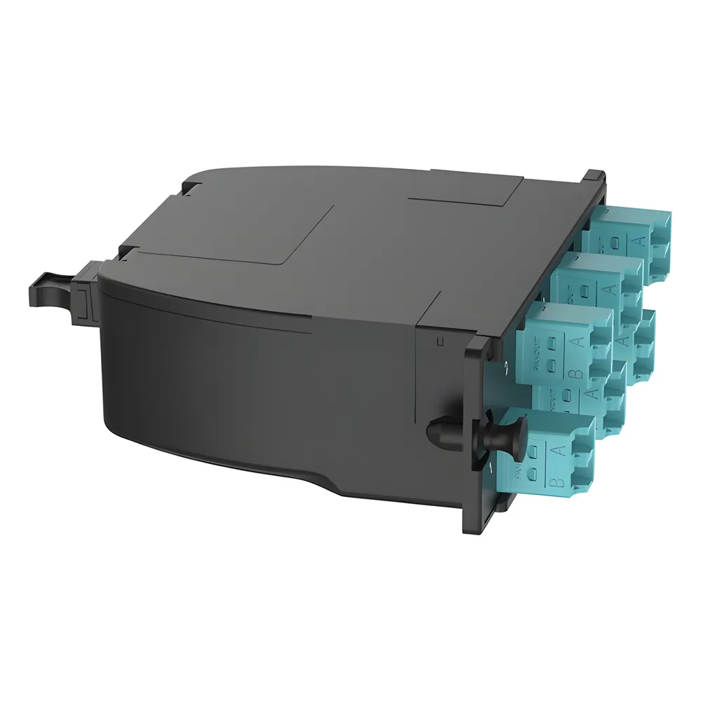 Casete OptiCom de Fibra Óptica Multimodo OM4, Con Conector MPO a 6 LC Duplex, Polaridad Método A, Pérdida de Inserción Estándar – vista 3