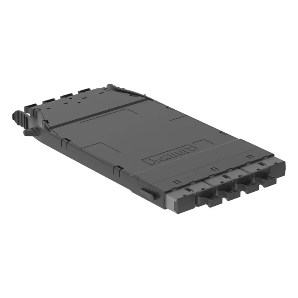 Cassette HD Flex? Para 32 Fibras Multimodo OM4, de 4 MPO(8F) Macho a 4 MPO(8F) Macho, Color Gris – vista 3
