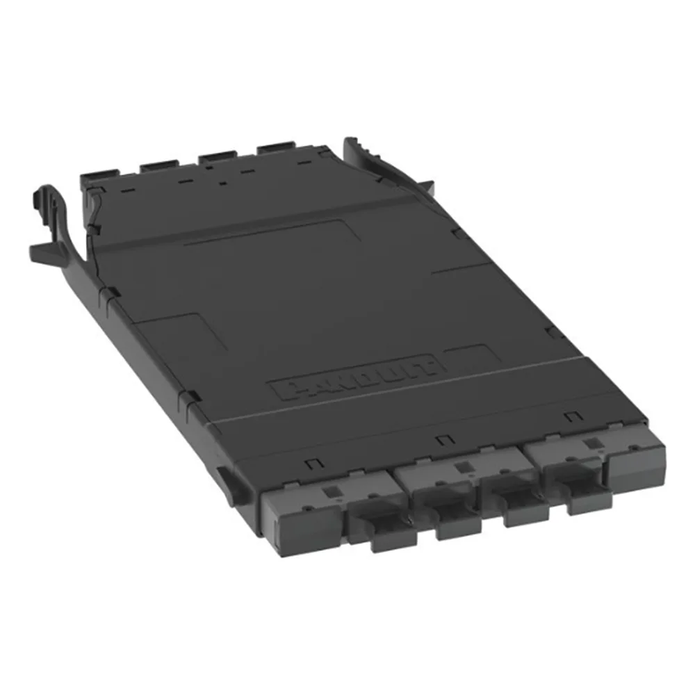 Cassette HD Flex? Para 32 Fibras Multimodo OM4, de 4 MPO(8F) Macho a 4 MPO(8F) Macho, Color Gris – vista 4