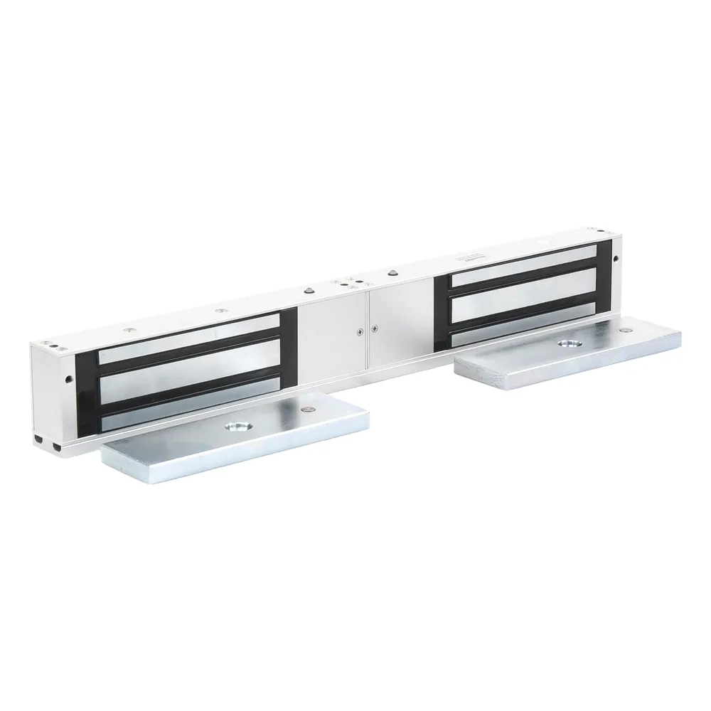 Chapa Magnética Doble para Aplicación en Puertas de Doble Hoja. 1200 lbs(x 2). LED – vista 3