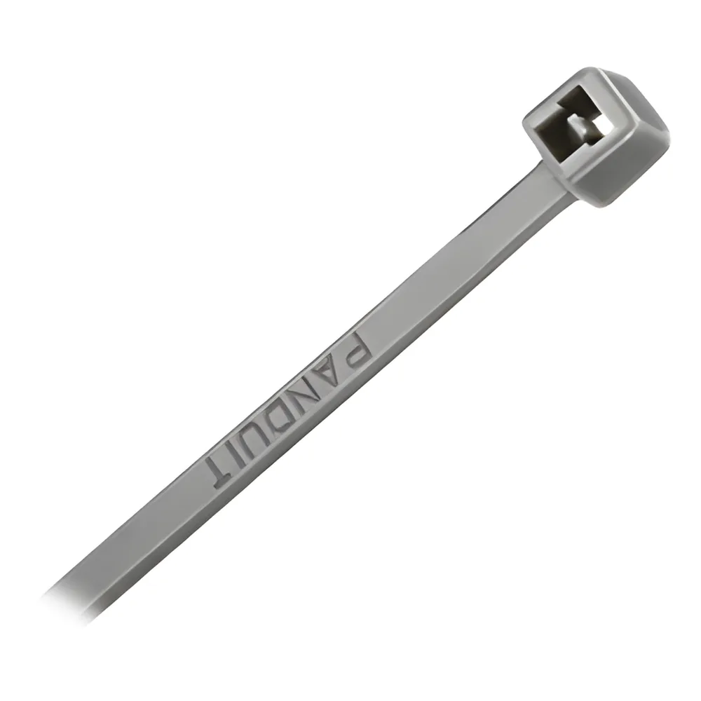 Cincho de Nylon 6.6, Color Gris, 290 mm largo x 3.7mm ancho, sección transversal intermedia, 1000pz
