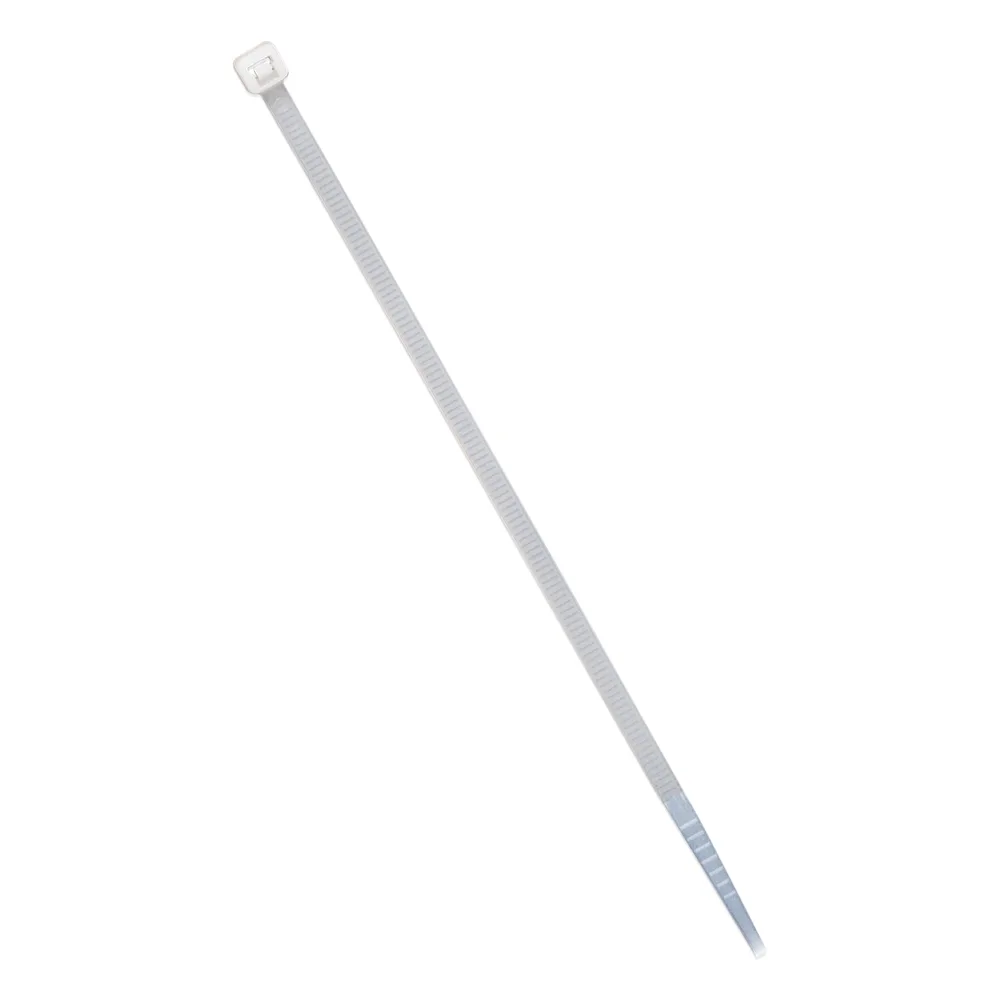 Cincho de plástico, Color Natural, 2.5 x 100 mm, Ideal para sujeción de cables (Bolsa con 100 piezas)