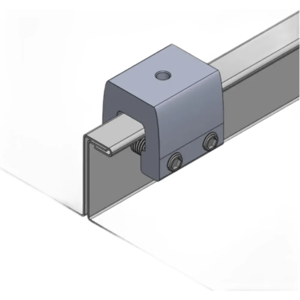 Clamp de Sujeción para Paneles Solares / M2 Clamp V2 / Aluminio Serie 6000 / Sin Perforaciones / Lámina Engargolada / 187 g / Tornillos Acero Inoxidable – vista 3