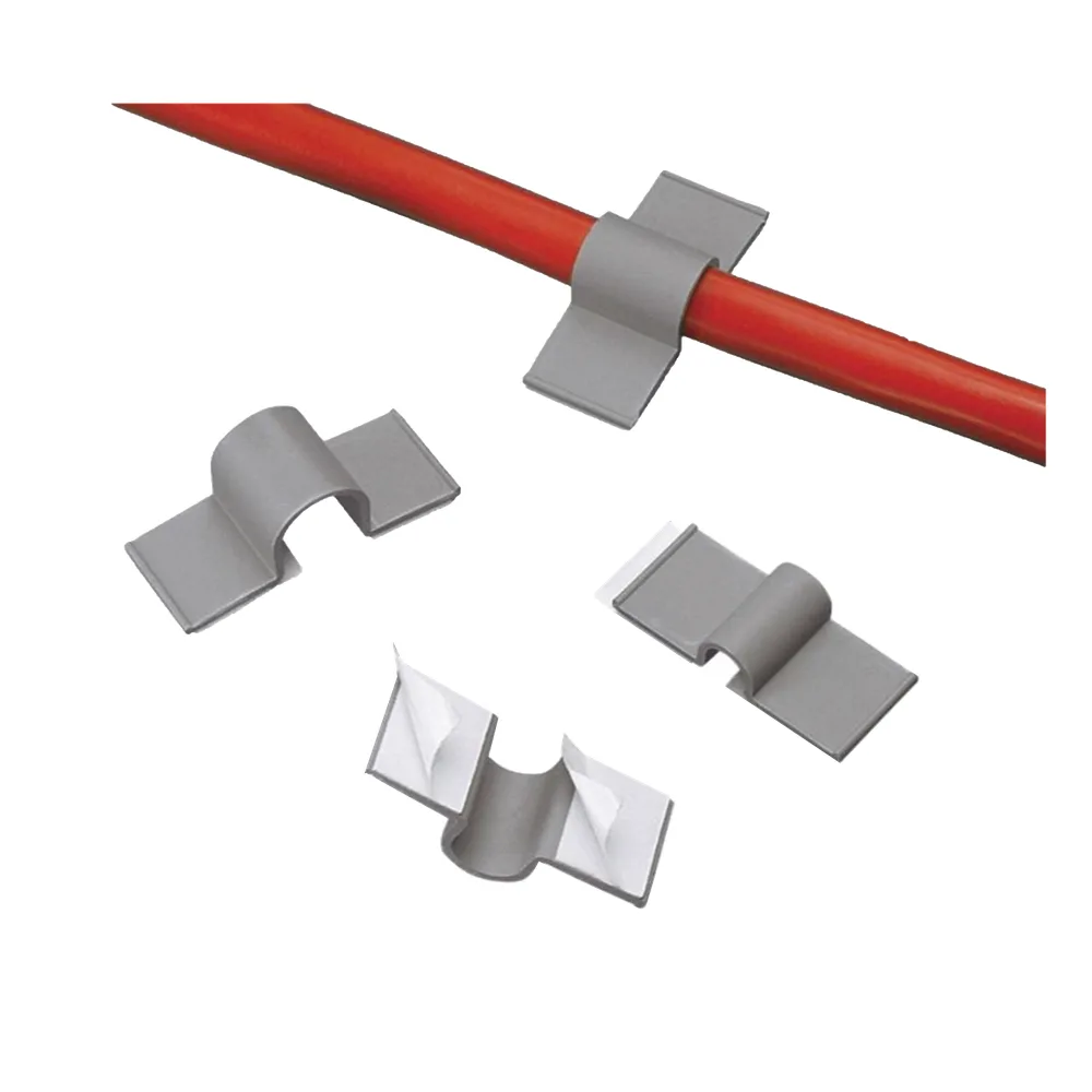 Clip adhesivo 12,7 mm, gris claro