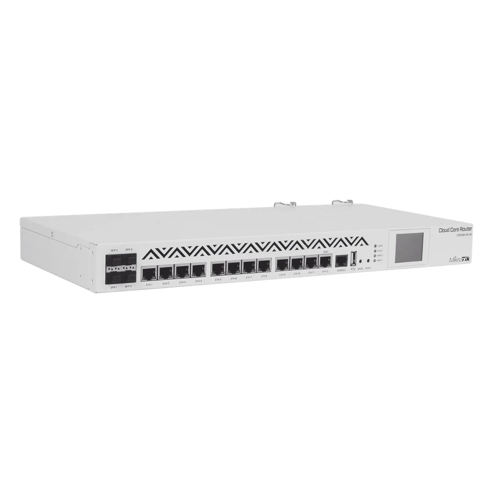 Cloud Core Router, CPU 36 Núcleos, Througput 16Gbps / 24Mpps, 12 Puertos Gigabit Ethernet, 4 Puertos SFP y 4 GB de memoria, Ideal para IPsec – vista 3