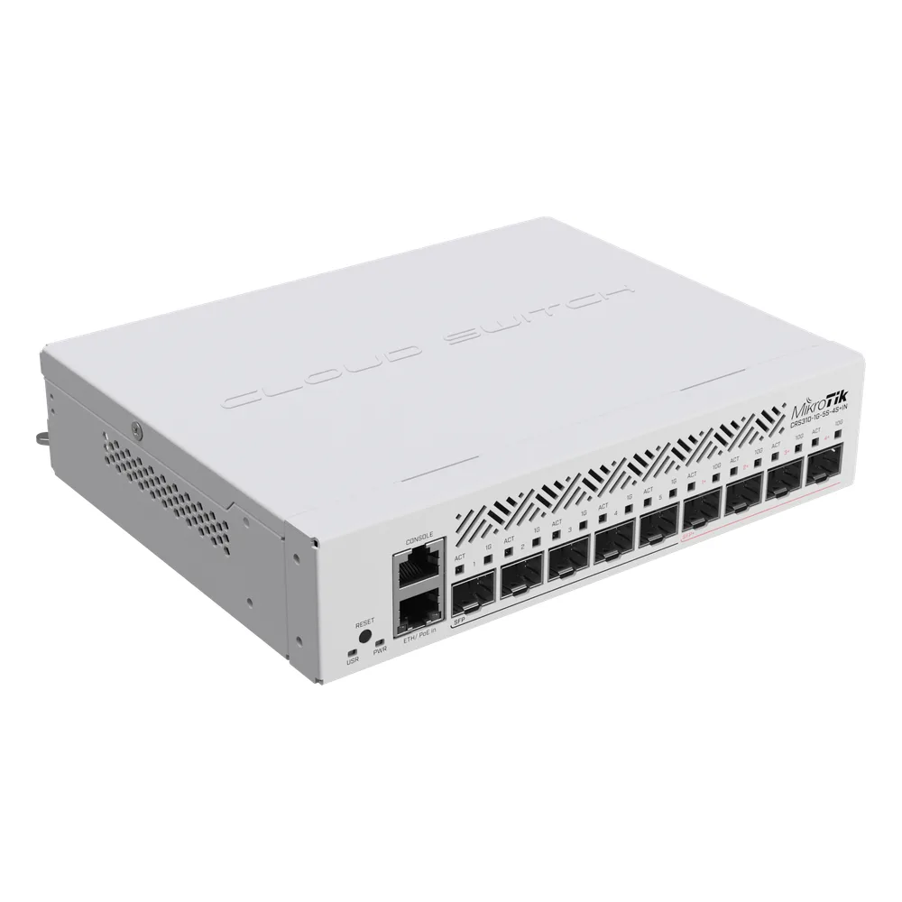 Cloud Router Switch con 1 puerto GbE/ 5 Puertos SFP/ 4 puertos SFP+ Ideal para Enlaces de Alto Rendimiento – vista 3