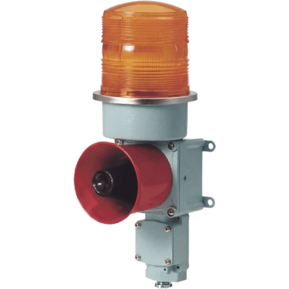 Combinación de baliza LED color Ámbar con sirena electrónica para aplicaciones de la industria pesada máx. 120 dB a 24 VCD