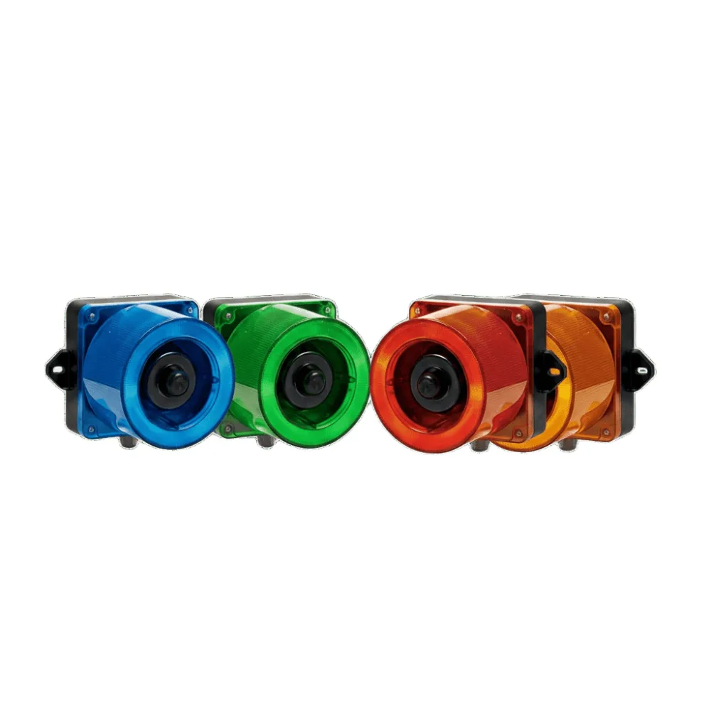 Combinacion de baliza LED color Ámbar y sirena electrónica de 31 tonos resistente a la intemperie de volumen máx. 123 dB a 110-220 VCA – vista 2