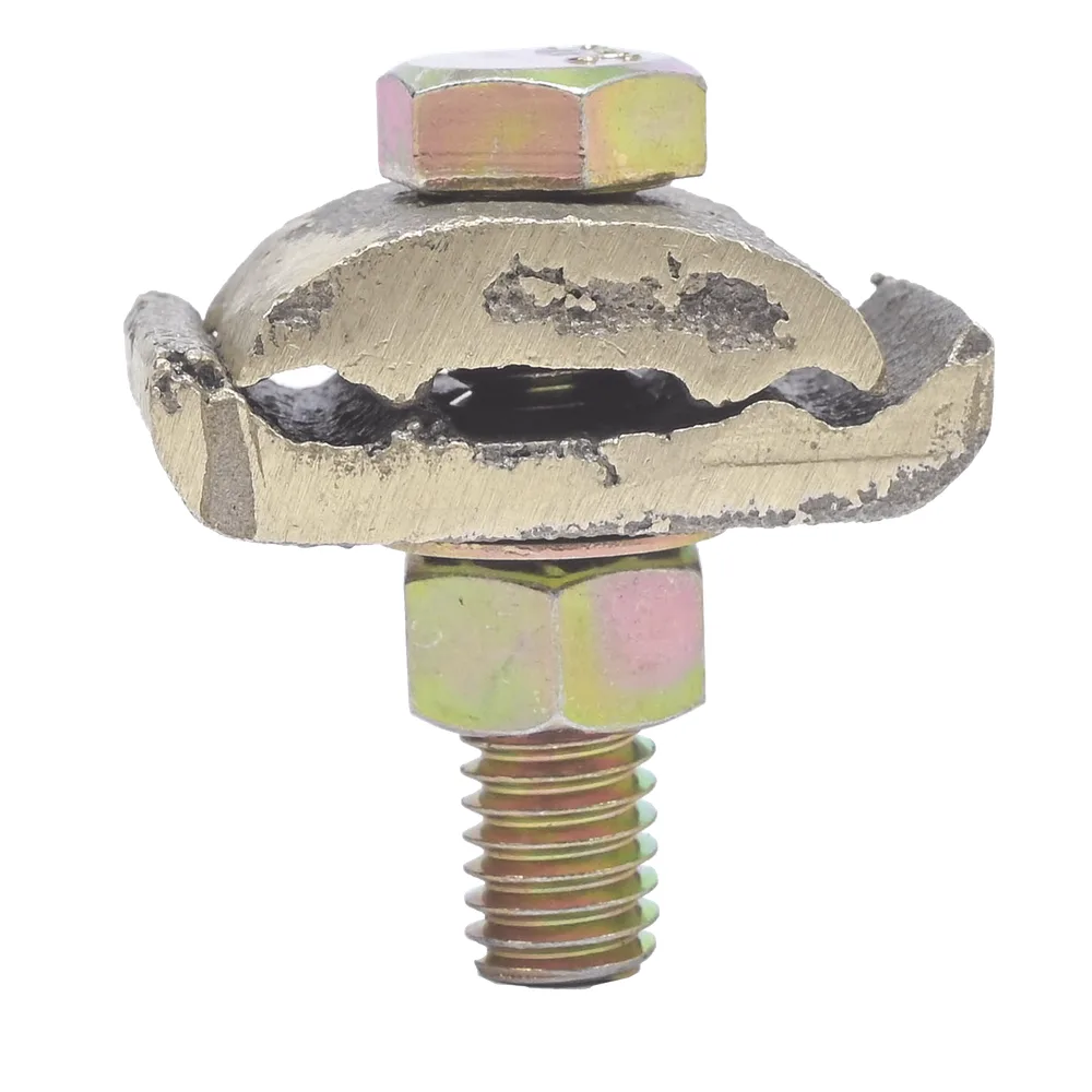 Conector 2 Cables a Superficie Plana / Bronce 100% / Cable 4-2/0 AWG / Sin Soldadura / 2.5x4x3 cm (1x1.6x1.2 in)