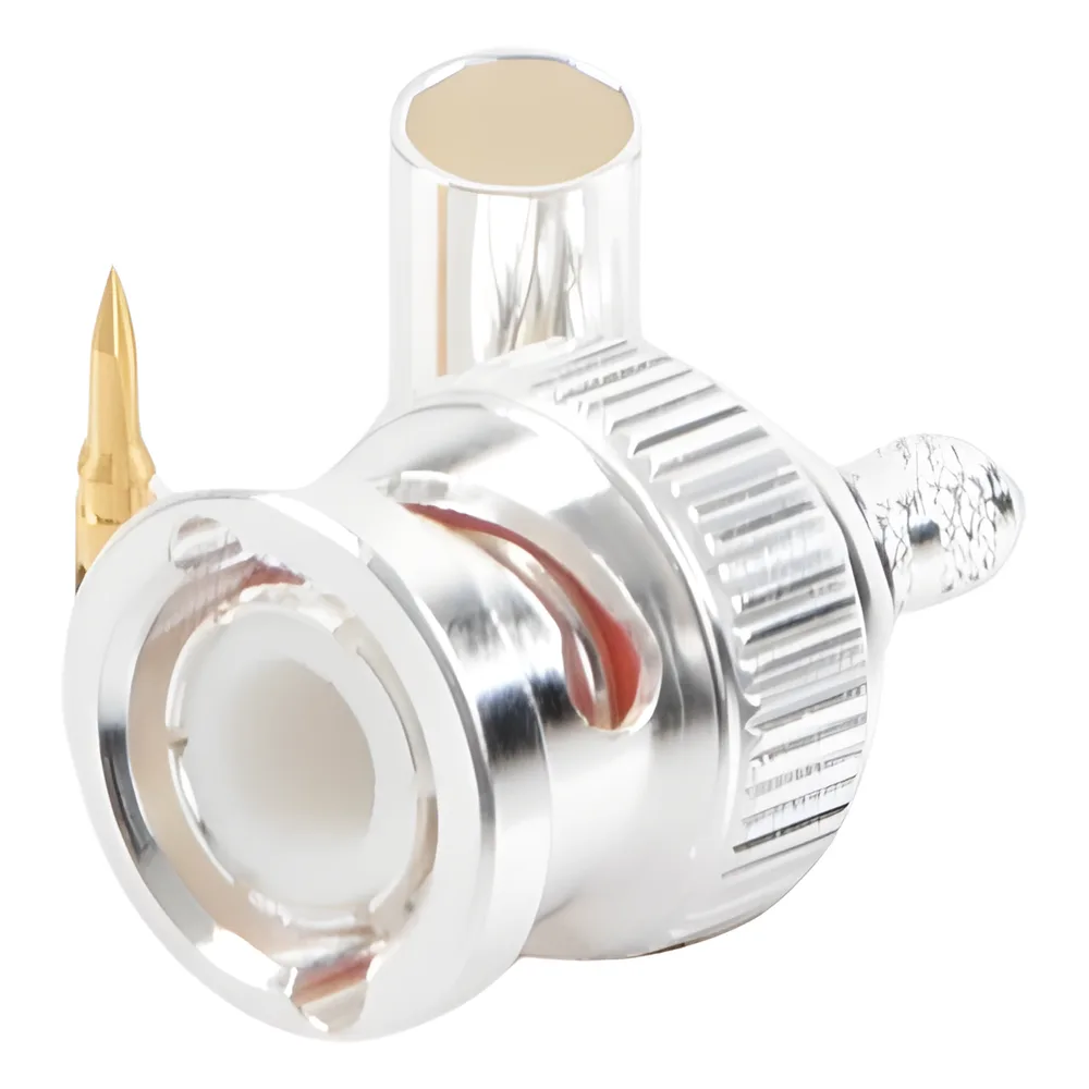 Conector BNC Macho de Anillo Plegable para Cable LP-142, LP-195, LMR-195, RG-58/U, RG-142/U, Plata/Oro/Teflón. – vista 3