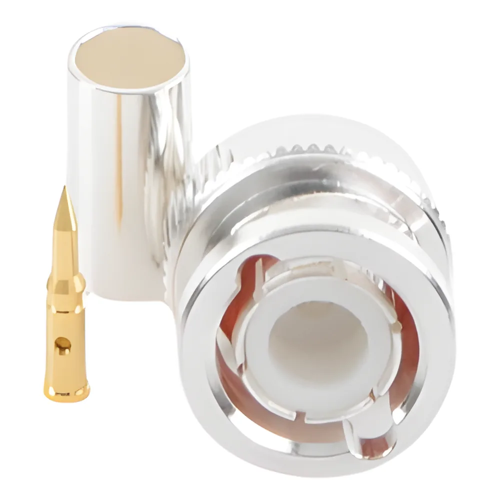 Conector BNC Macho de Anillo Plegable para Cable LP-142, LP-195, LMR-195, RG-58/U, RG-142/U, Plata/Oro/Teflón. – vista 4