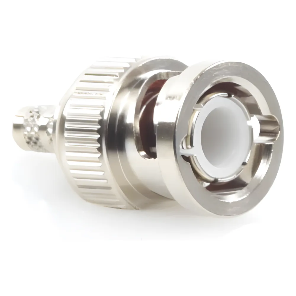 Conector BNC Macho de Anillo Plegable para Cable LP-195, LP-142, LMR-195, RG-58/U, RG-142/U, Níquel/ Oro/ Delrin. – vista 3