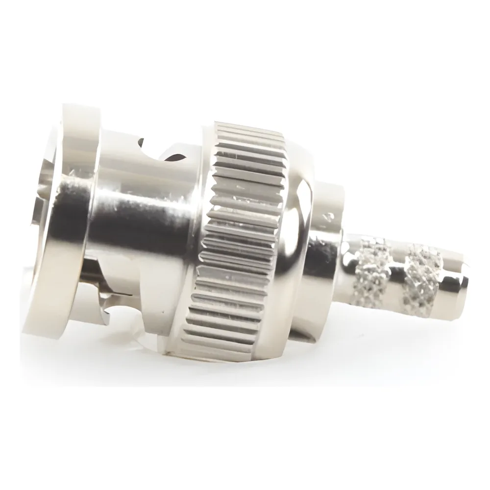 Conector BNC Macho de Anillo Plegable para Cable LP-195, LP-142, LMR-195, RG-58/U, RG-142/U, Níquel/ Oro/ Delrin. – vista 4