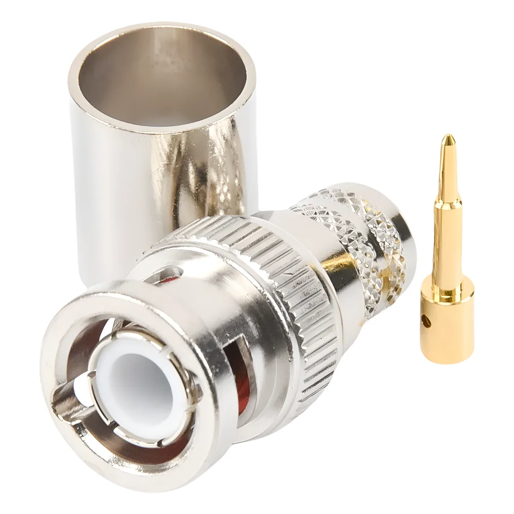 Conector BNC Macho de Anillo Plegable para RG-8/U, LMR-400, 9913, CNT-400, Níquel/ Oro/ Teflón. – vista 3