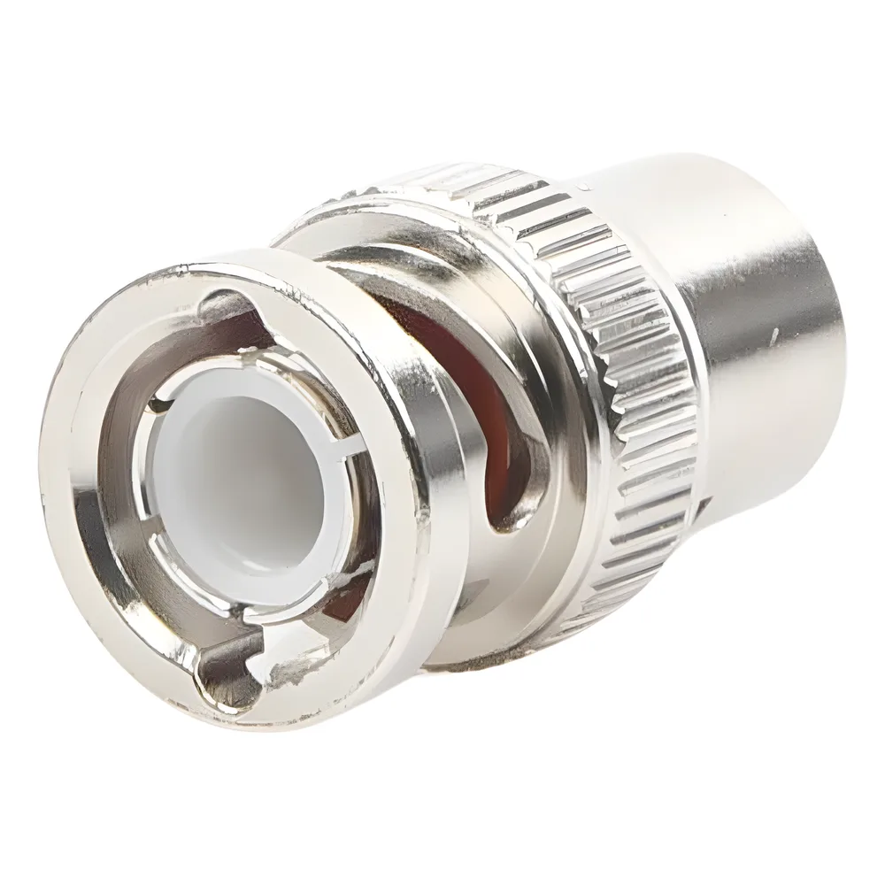 Conector BNC Macho de Rosca para Cable LP-142, RG-58/U, RG-142/U, Níquel, Oro, Delrin. .