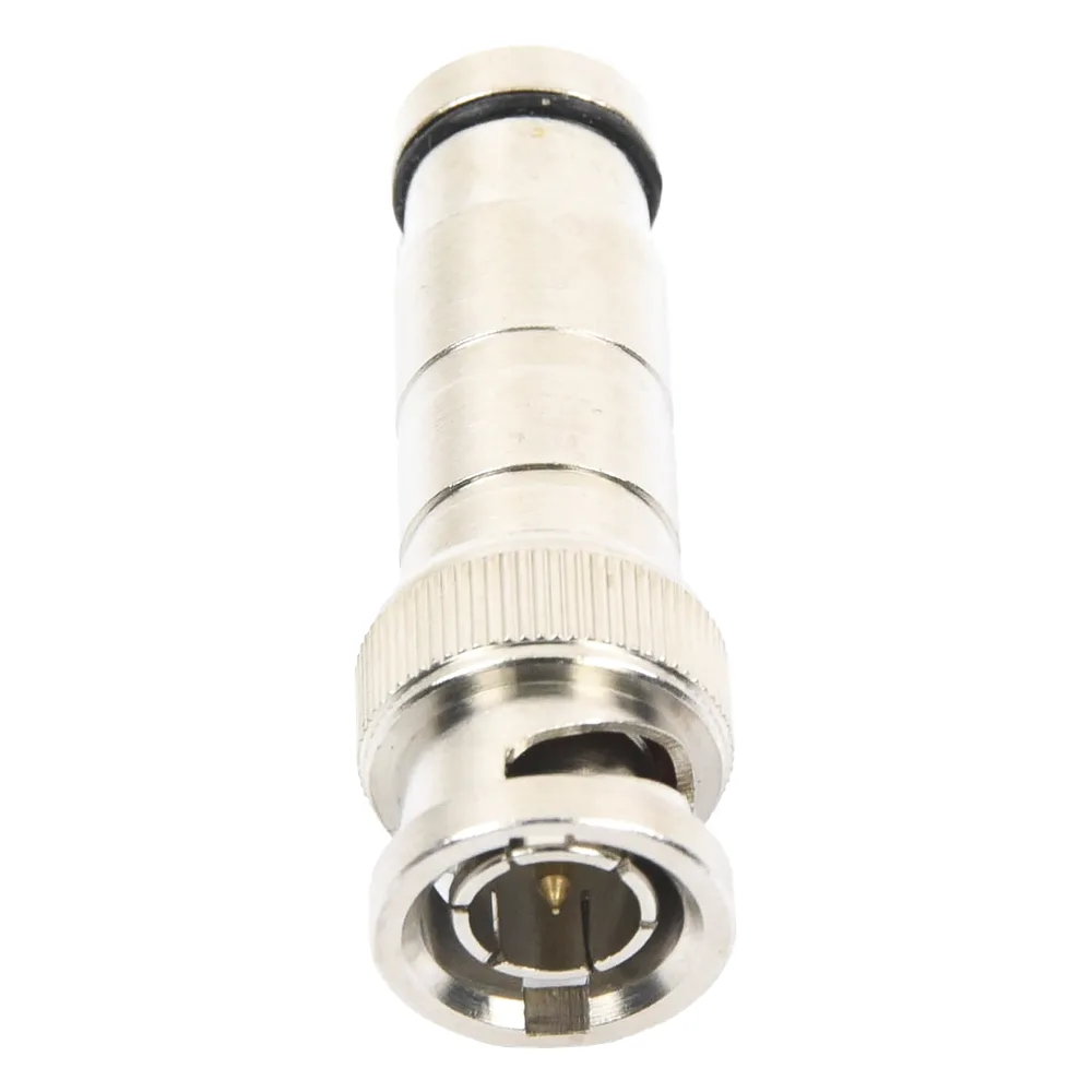 Conector BNC Macho en 75 Ohm, de Compresión Axial para Cable Coaxial RG-59/U, Níquel/ Oro/ Politetrafluoroetileno. – vista 2