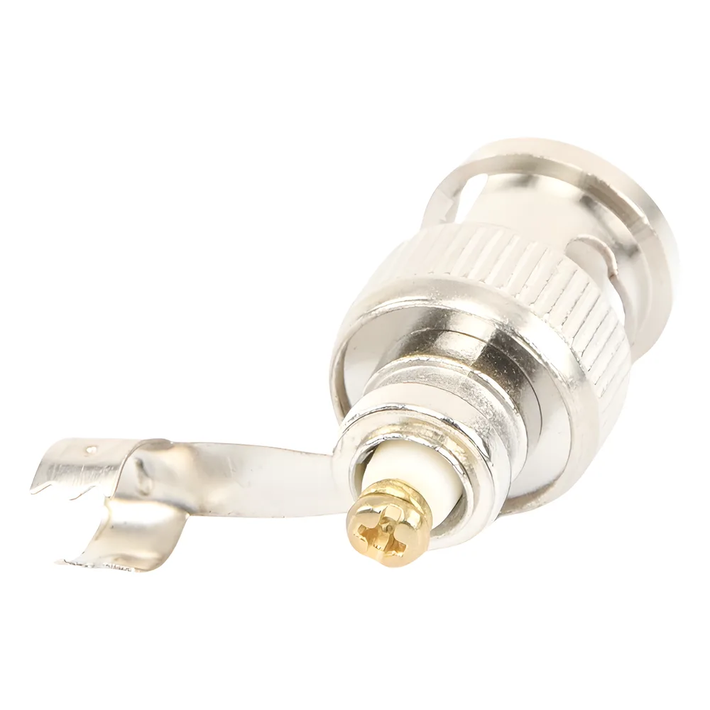 Conector BNC macho en 75 Ohm, para cable coaxial RG-59 / Con base de alivio negra de PVC, Níquel/ Oro/ PTFE. – vista 3