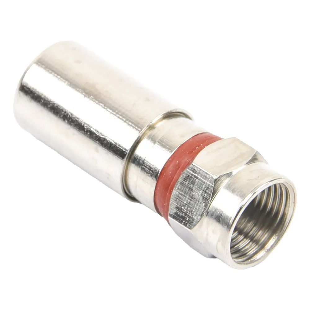 Conector F Macho de Compresión, Metálico para cable RG-6, Cuerpo de Bronce Niquelado. – vista 3