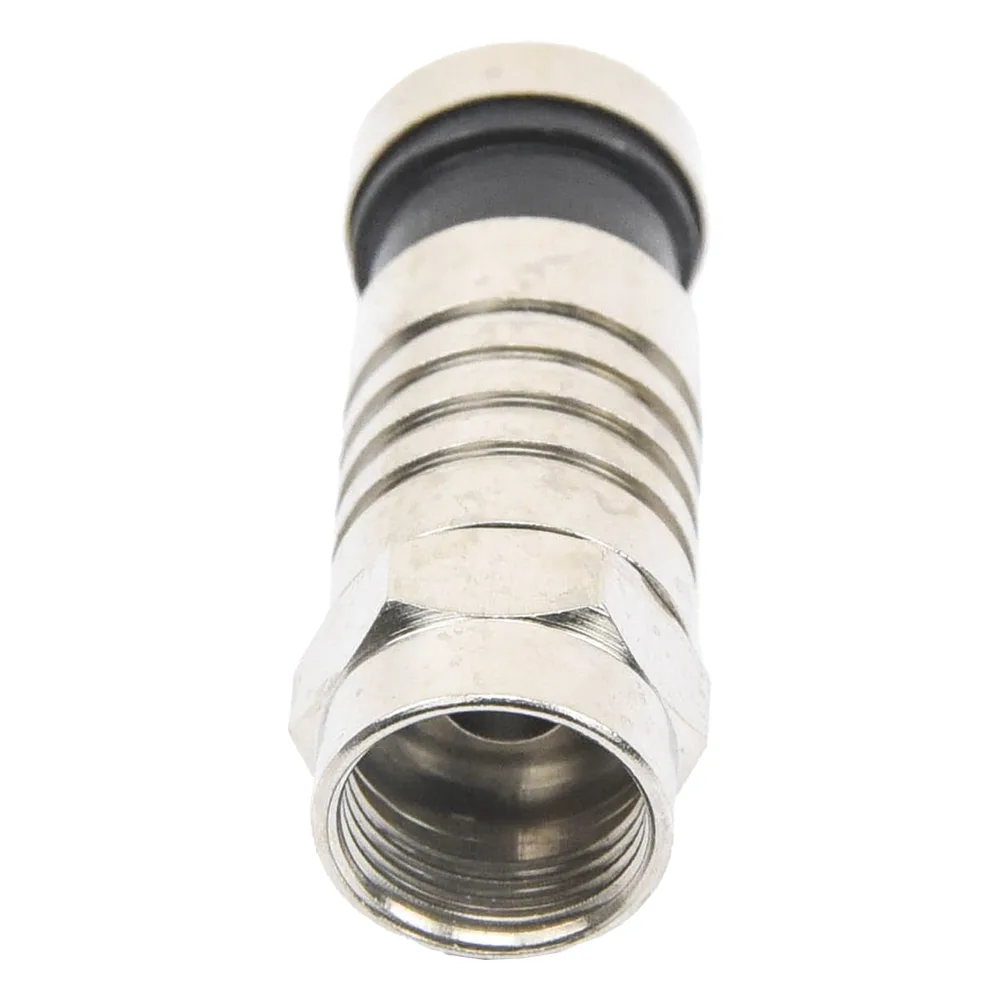 Conector F Macho de Compresión para cable RG-6, Cuerpo de Bronce Niquelado. – vista 2