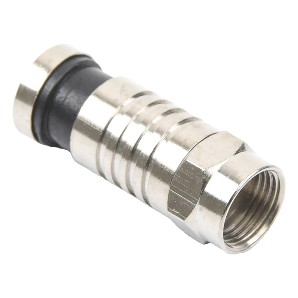 Conector F Macho de Compresión para cable RG-6, Cuerpo de Bronce Niquelado. – vista 3