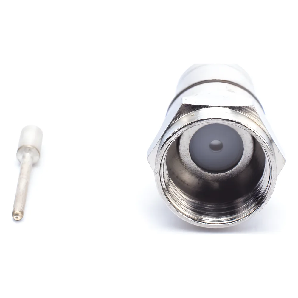 Conector F Macho Plegable, Con PIN para Cable RG-59, Cuerpo de Bronce Niquelado. – vista 4
