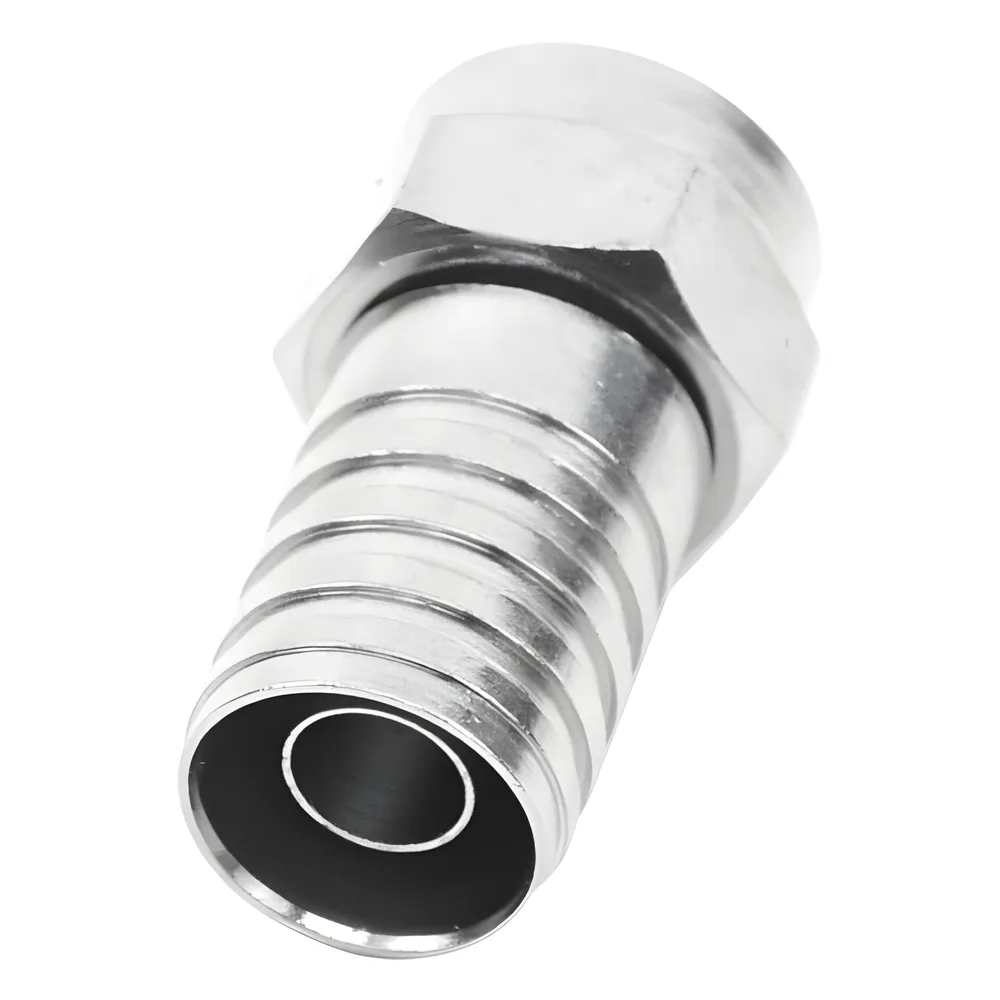 Conector F Macho, Plegable de Doble Blindaje para cable RG-59, Cuerpo de Bronce Niquelado. – vista 2
