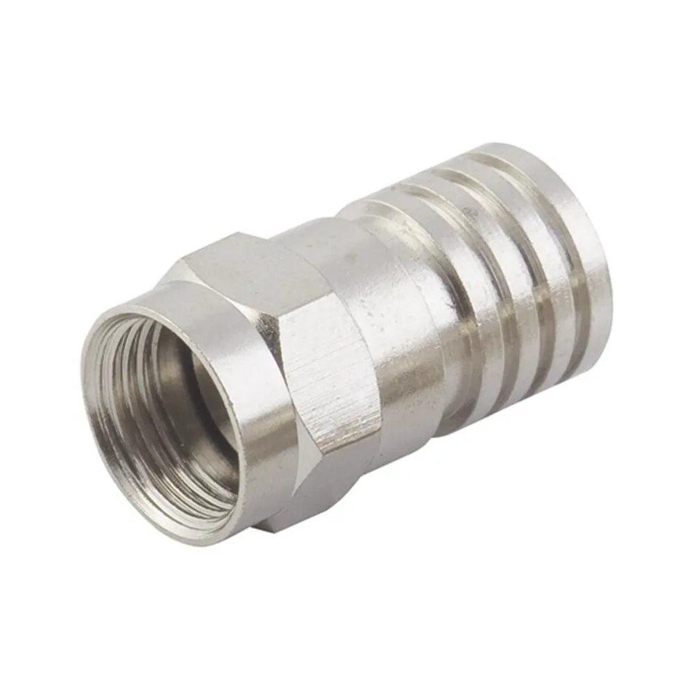Conector F Macho, Plegable de Doble Blindaje para cable RG-6, Cuerpo de Bronce Niquelado. – vista 2